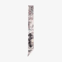Skinny Reversible Etched Knight Silk Scarf
