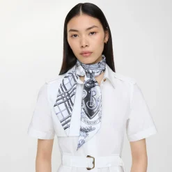 Skinny Reversible Etched Knight Silk Scarf