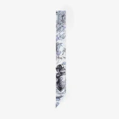 Skinny Reversible Etched Knight Silk Scarf