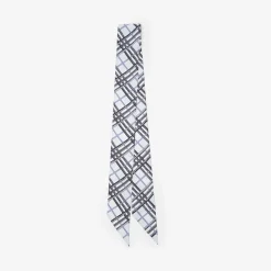 Skinny Reversible Etched Knight Silk Scarf