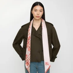 Skinny Watercolour Check Silk Scarf