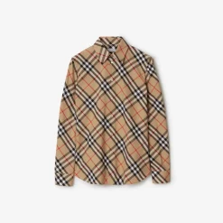 Slim Fit Check Cotton Poplin Shirt