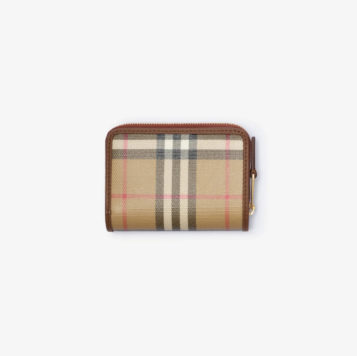 Small Check Zip Wallet