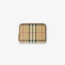 Small Check Zip Wallet