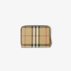 Small Check Zip Wallet