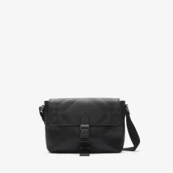 Small Embossed Check Buckled Messenger Bag​