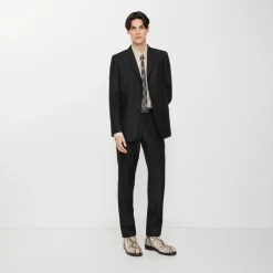 Striped Wool Mohair Tailored Jacket