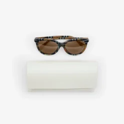 Tubular Check Round Sunglasses