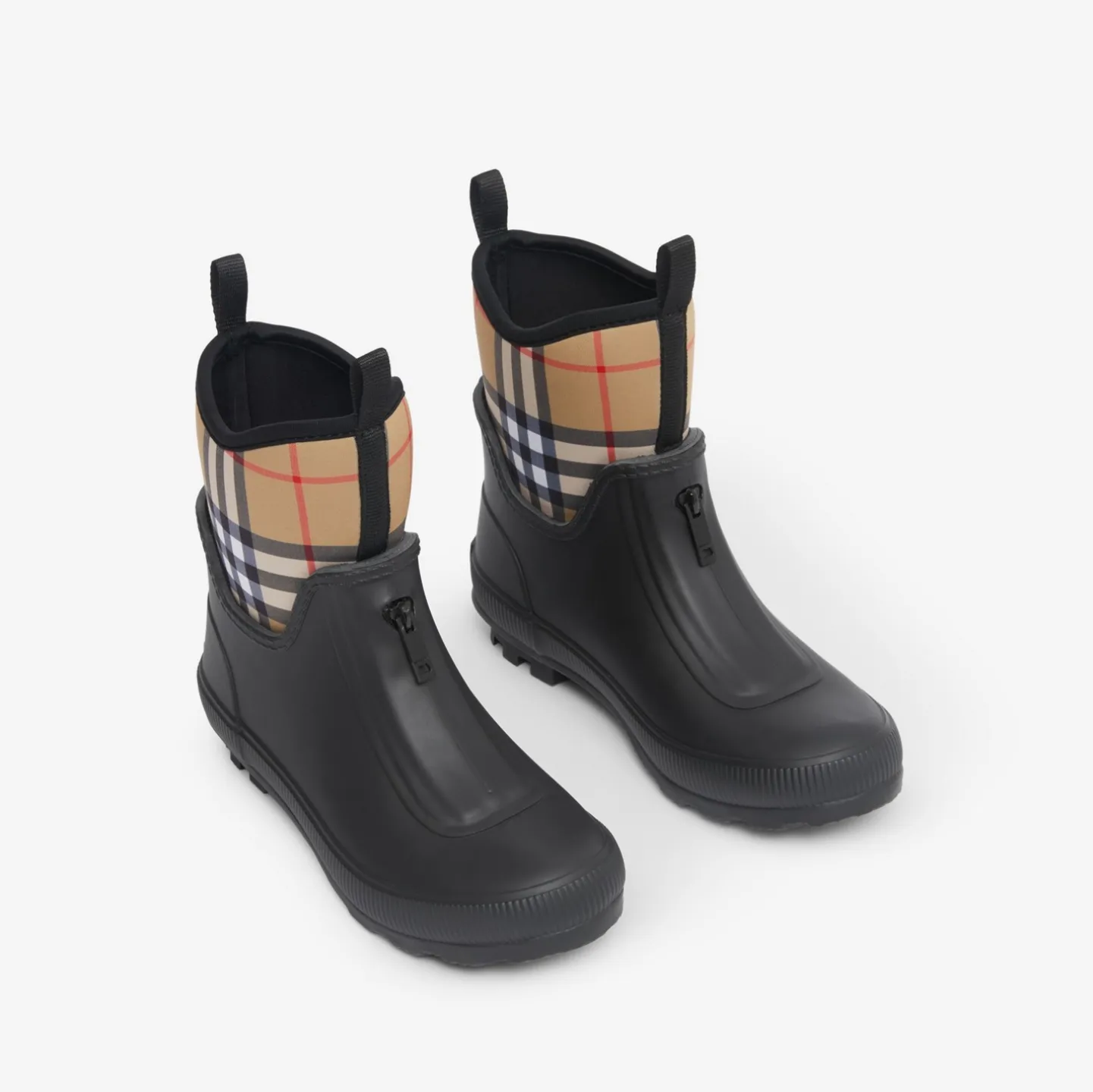 Vintage Check Neoprene and Rubber Rain Boots