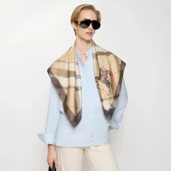 Watercolour Check Silk Scarf