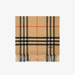 Wide Check Cashmere Scarf