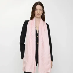 Wide Check Silk Scarf