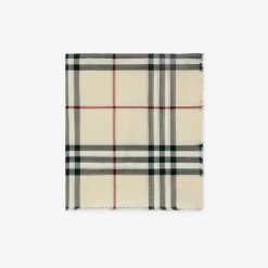 Wide Check Wool Scarf