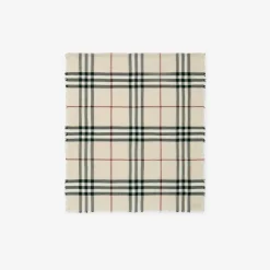 Wide Check Wool Scarf