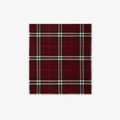 Wide Check Wool Scarf