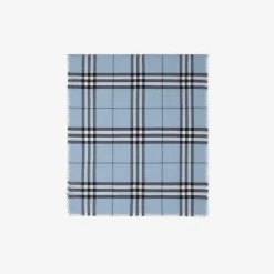 Wide Check Wool Scarf