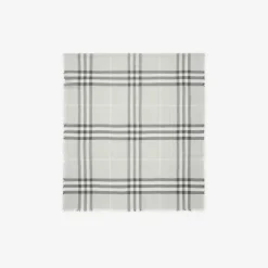 Wide Check Wool Scarf