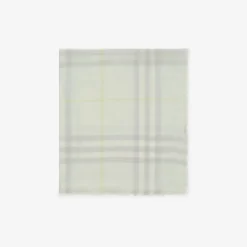 Wide Check Wool Scarf