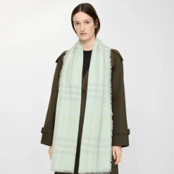 Wide Check Wool Scarf
