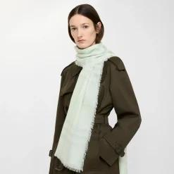 Wide Check Wool Scarf