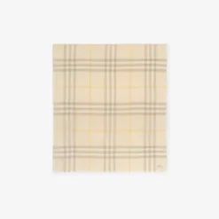 Wide Check Wool Scarf