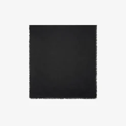 Wide Check Wool Silk Scarf