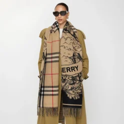 Wide Gallant Knight Cashmere Scarf