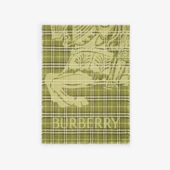 Wide Knight Check Wool Silk Scarf