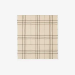 Wide Reversible Check Wool Silk Scarf