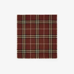 Wide Reversible Check Wool Silk Scarf